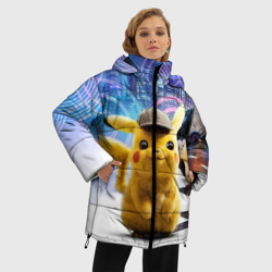 Женская зимняя куртка Oversize Детектив Пикачу - фото 2