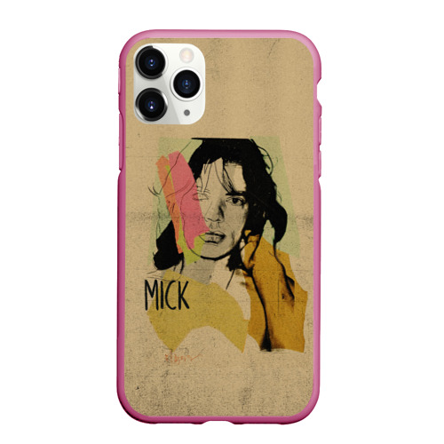 Чехол для iPhone 11 Pro Max матовый Mick Jagger, цвет малиновый