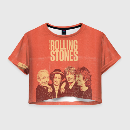 Женская футболка Crop-top 3D The Rolling Stones, цвет 3D печать