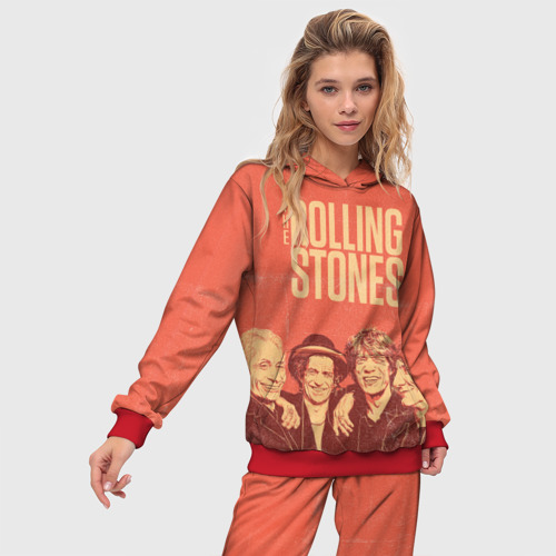 Женский костюм с толстовкой 3D The Rolling Stones, цвет красный - фото 3