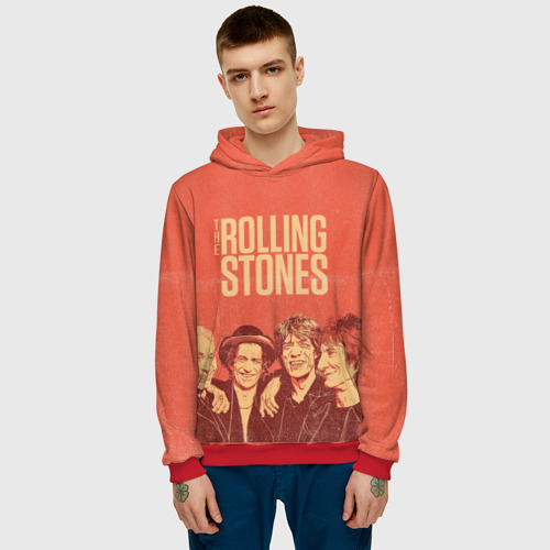 Мужская толстовка 3D The Rolling Stones, цвет красный - фото 3