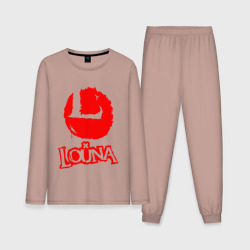 Мужская пижама с лонгсливом хлопок Louna red logo