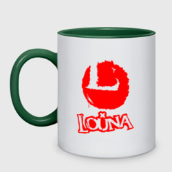 Кружка двухцветная Louna red logo