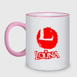 Кружка двухцветная Louna red logo