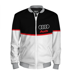 Мужской бомбер 3D Audi sport white and black