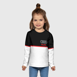 Детский лонгслив 3D Audi sport white and black - фото 2