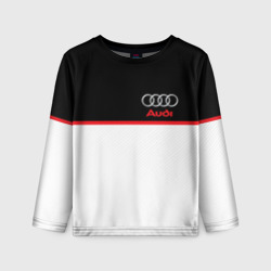 Детский лонгслив 3D Audi sport white and black