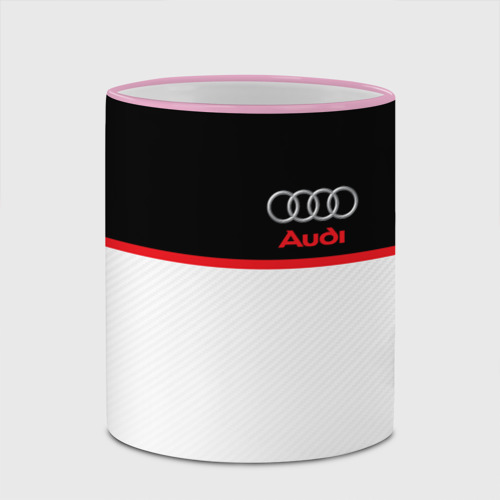 Кружка с полной запечаткой Audi sport white and black, цвет Кант розовый - фото 4