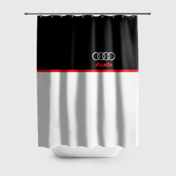 Штора 3D для ванной Audi sport white and black