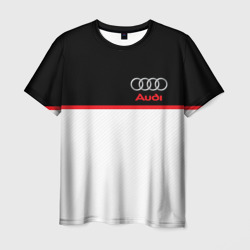 Мужская футболка 3D Audi sport white and black