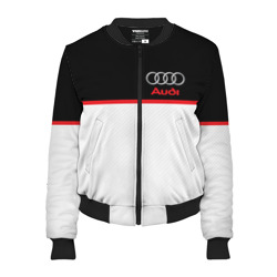 Женский бомбер 3D Audi sport white and black