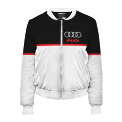 Женский бомбер 3D Audi sport white and black