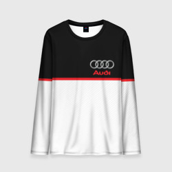 Мужской лонгслив 3D Audi sport white and black