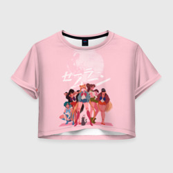 Женская футболка Crop-top 3D Pink Sailor moon