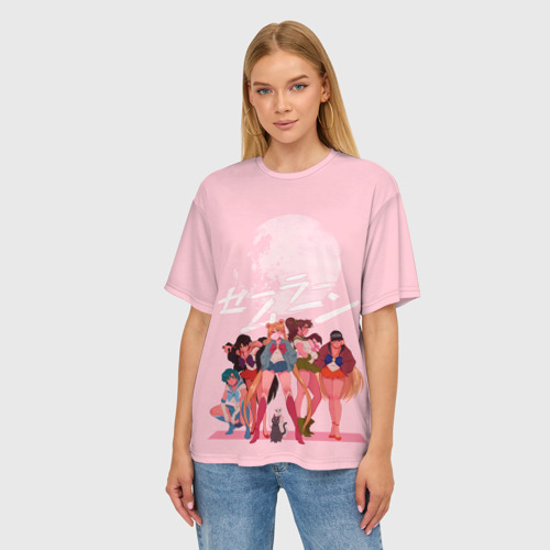 Женская футболка oversize 3D Pink Sailor moon, цвет 3D печать - фото 3