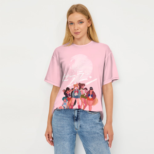 Женская футболка oversize 3D Pink Sailor moon, цвет 3D печать - фото 5