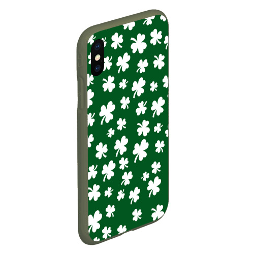 Чехол для iPhone XS Max матовый День святого Патрика st. Patrick's Day, цвет темно-зеленый - фото 3