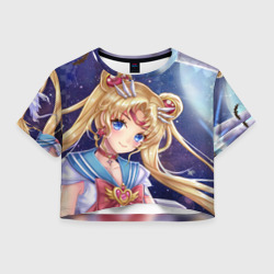 Женская футболка Crop-top 3D Sailor moon