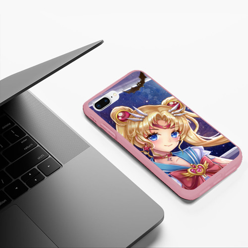 Чехол для iPhone 7Plus/8 Plus матовый Sailor moon, цвет баблгам - фото 5