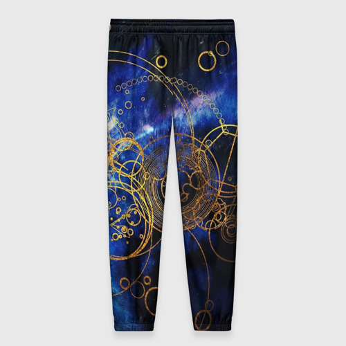 Женские брюки 3D с принтом Space Geometry, вид сзади #1