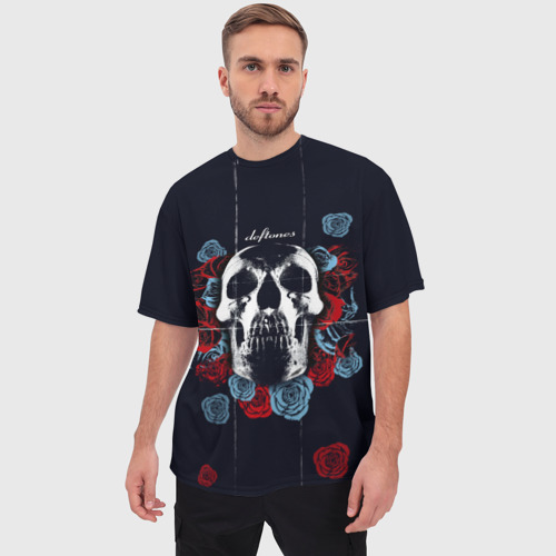 Мужская футболка oversize 3D Deftones Rose, цвет 3D печать - фото 3