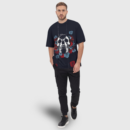 Мужская футболка oversize 3D Deftones Rose, цвет 3D печать - фото 5