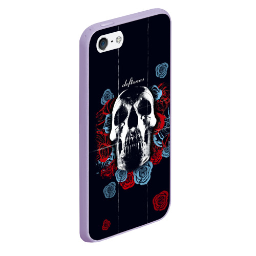 Чехол для iPhone 5/5S матовый Deftones Rose, цвет светло-сиреневый - фото 3