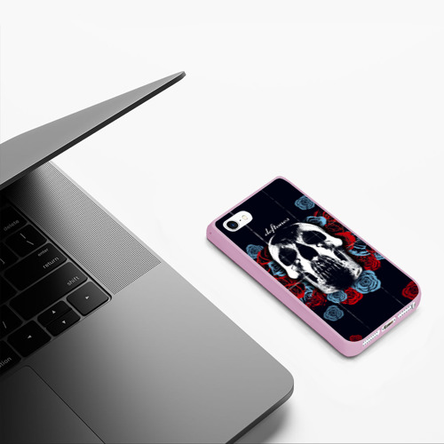 Чехол для iPhone 5/5S матовый Deftones Rose, цвет розовый - фото 5