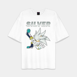 Женская футболка Oversize хлопок premium Sonic Silver