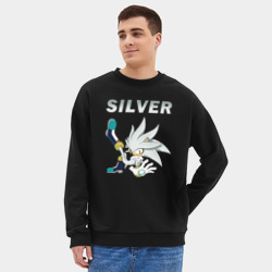 Мужской свитшот oversize без начеса хлопок Sonic Silver - фото 2