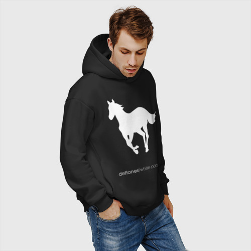 Мужское худи Oversize хлопок White Pony, цвет черный - фото 7