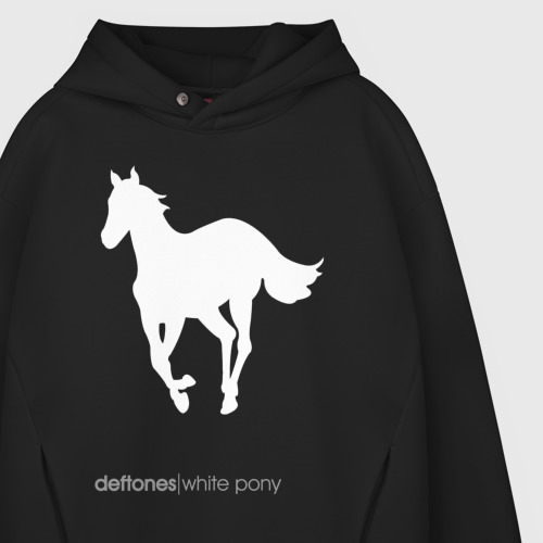 Мужское худи Oversize хлопок White Pony, цвет черный - фото 4