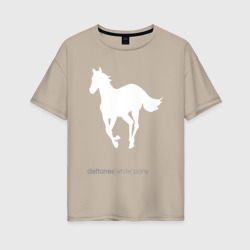 Женская футболка хлопок Oversize White Pony