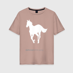 Женская футболка хлопок Oversize White Pony