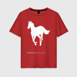 Женская футболка хлопок Oversize White Pony