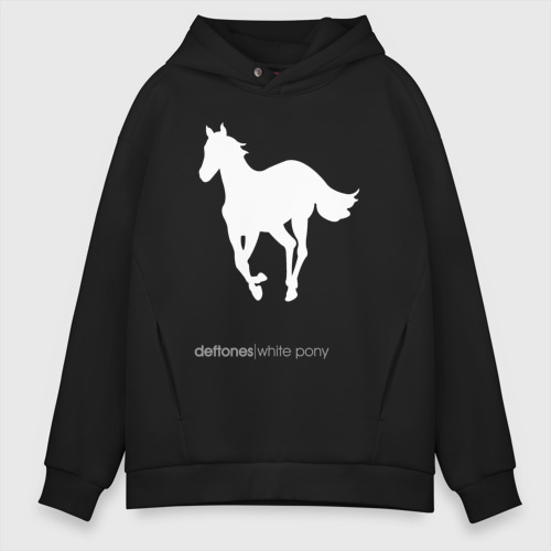 Мужское худи Oversize хлопок White Pony, цвет черный