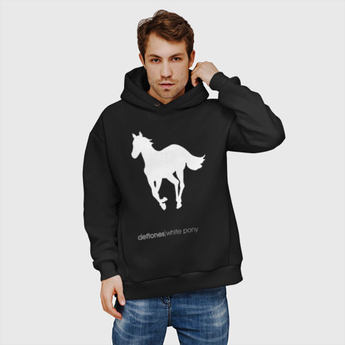 Мужское худи Oversize хлопок White Pony, цвет черный - фото 3