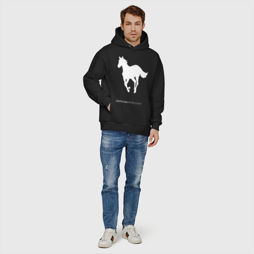 Мужское худи Oversize хлопок White Pony, цвет черный - фото 6