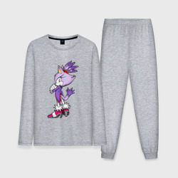 Мужская пижама с лонгсливом хлопок Sonic Кошка Блейз