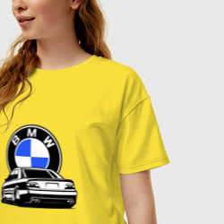 Женская футболка хлопок Oversize BMW JDM БМВ - фото 2