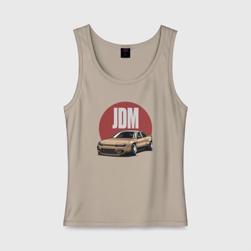 Женская майка хлопок JDM Japanese Domestic Market, цвет миндальный