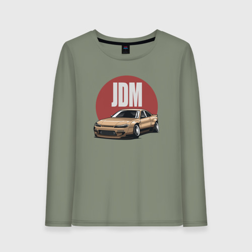 Женский лонгслив хлопок JDM Japanese Domestic Market, цвет авокадо