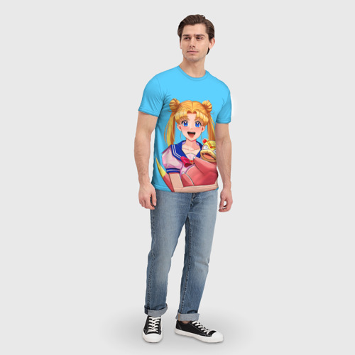 Мужская футболка 3D Сейлор и слоупок, цвет 3D печать - фото 5