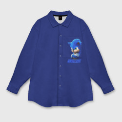 Женская рубашка oversize 3D Sonic