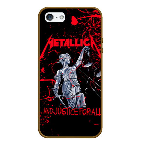 Чехол для iPhone 5/5S матовый Metallica, цвет коричневый