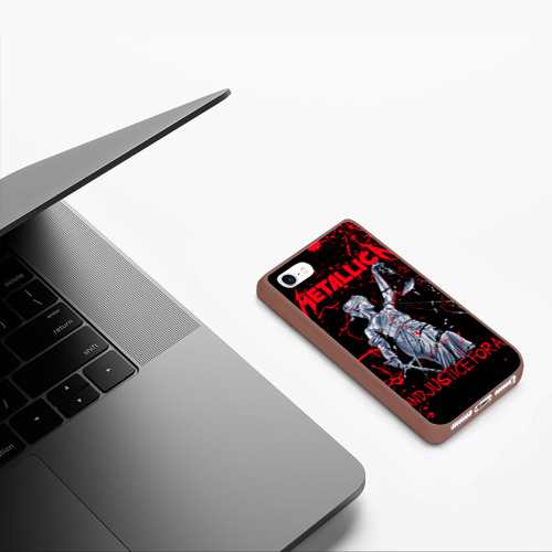 Чехол для iPhone 5/5S матовый Metallica, цвет коричневый - фото 5