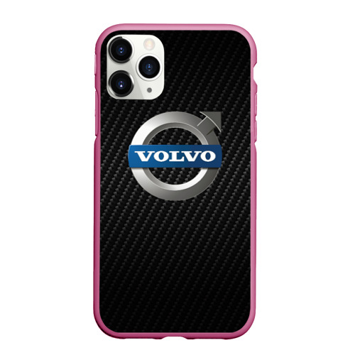 Чехол для iPhone 11 Pro Max матовый Volvo Вольво, цвет малиновый