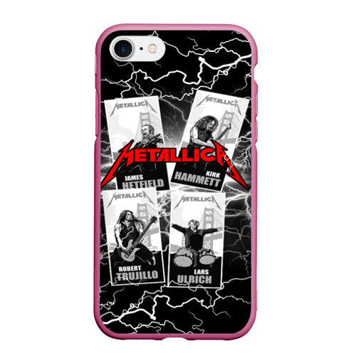 Чехол для iPhone 7/8 матовый Metallica, цвет малиновый