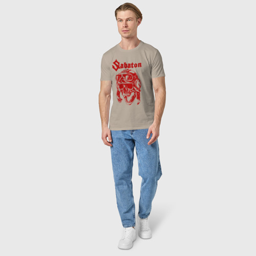 Мужская футболка хлопок Sabaton, цвет миндальный - фото 5