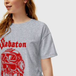 Женская футболка хлопок Oversize Sabaton - фото 2
